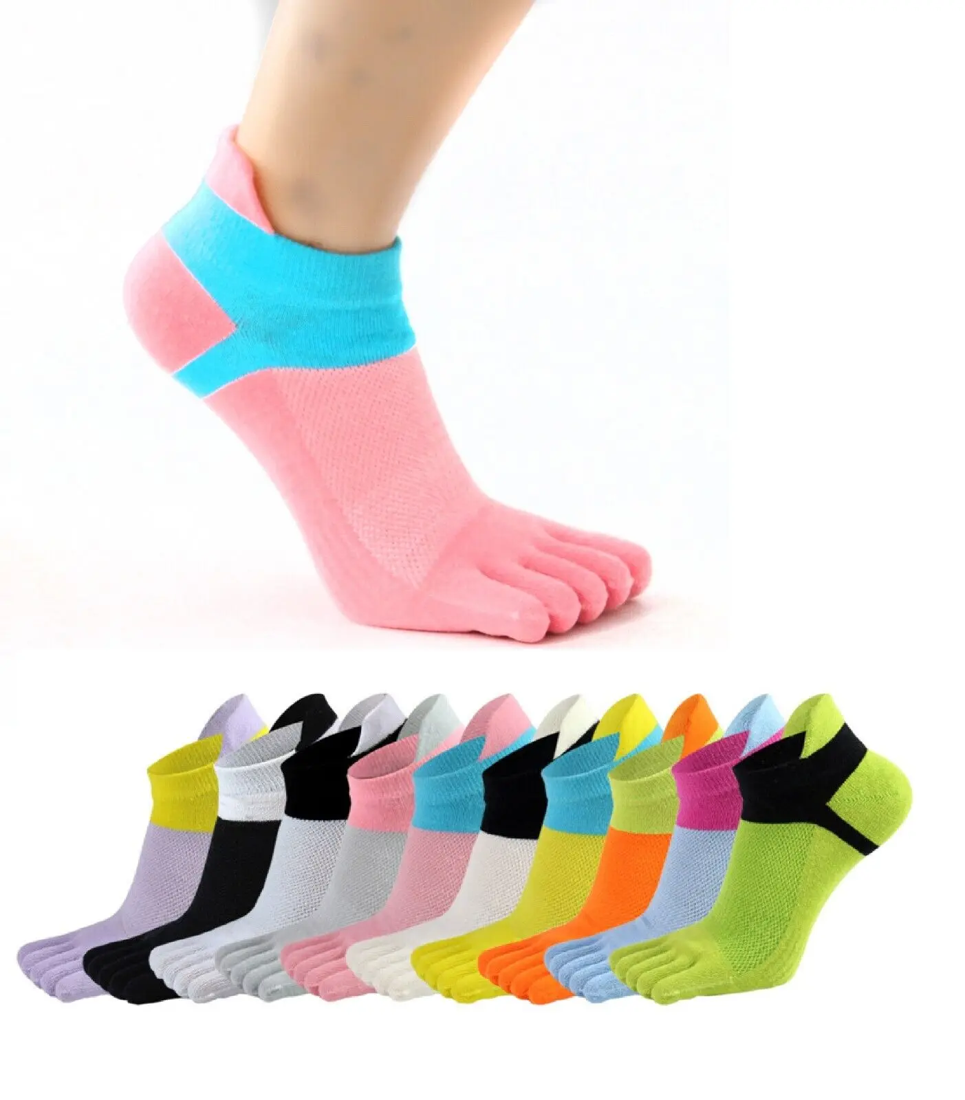 Five Finger Socks for Men Women Breathable Fitness Sports Running Stockings Unisex Casual Fashion Cotton Non-Slip Yoga Toe Socks