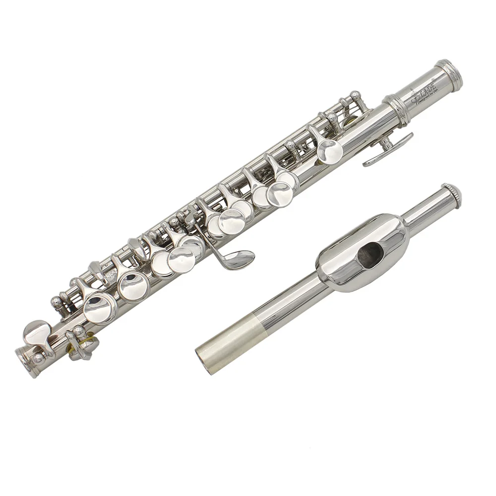 SLADE Piccolo C Tune Cupronickel Woodwind Instrument Boutique Piccolo dengan Aksesori Pembersihan Cocok untuk Pertunjukan