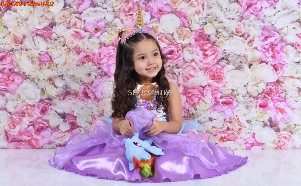 결혼식 사진 배경 장미꽃 벽 무대, 신부 샤워, 아기 생일 파티, 사진 스튜디오용 사진 배경