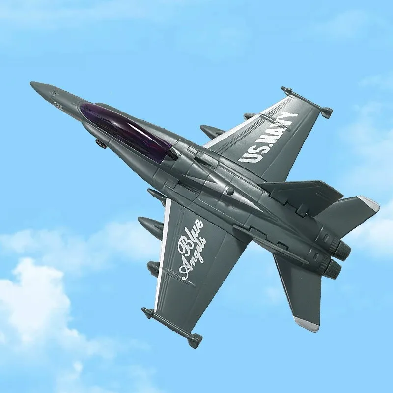 9 inch F-18 Hornet Fighter Model Pull Back Sound and Light Toy Bomber Airplane Hobby Boxed Collected Gift By Aviation