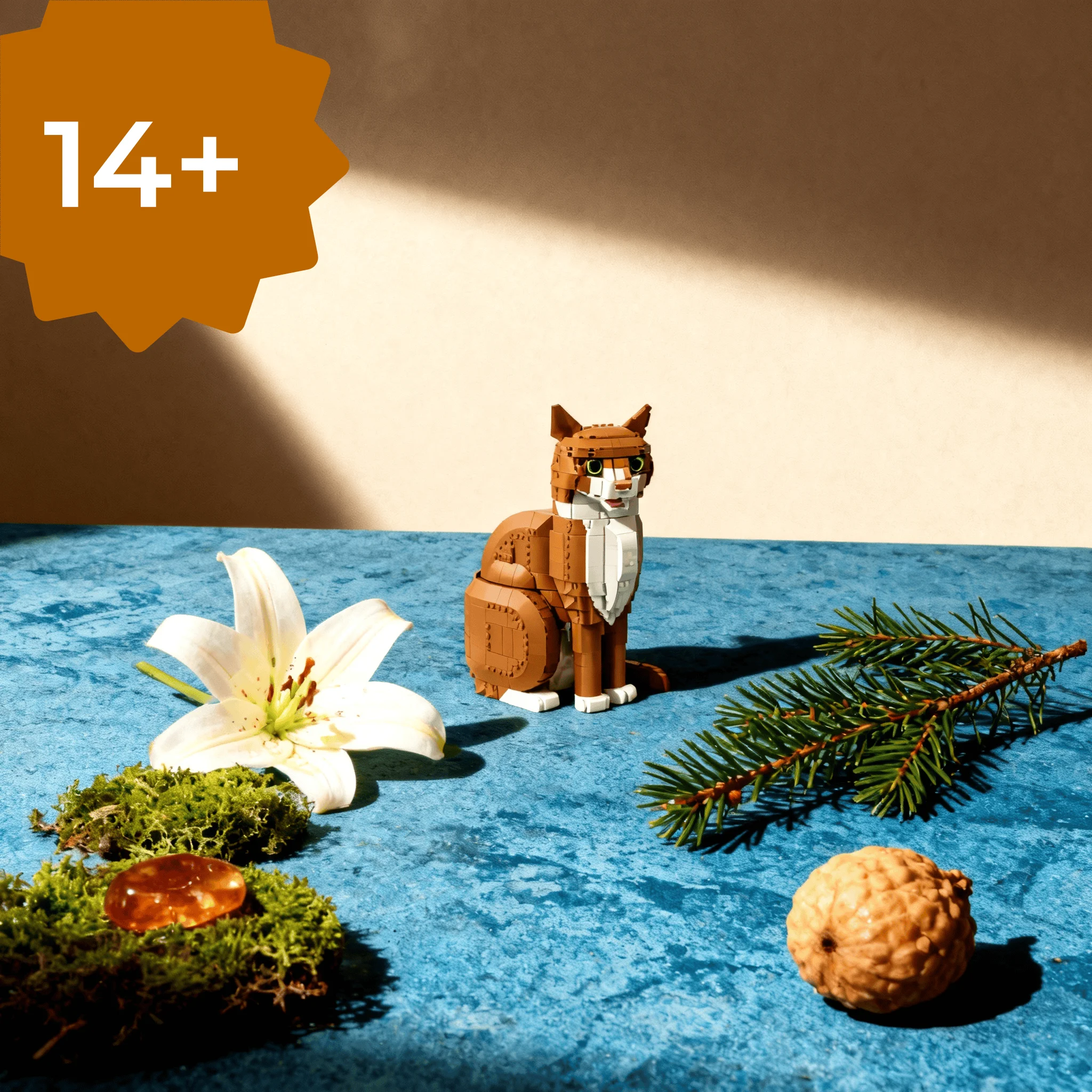 

Home decoration creative MOC2026 new orange animal kitten modular assembly building series toys adult birthday gift desktop