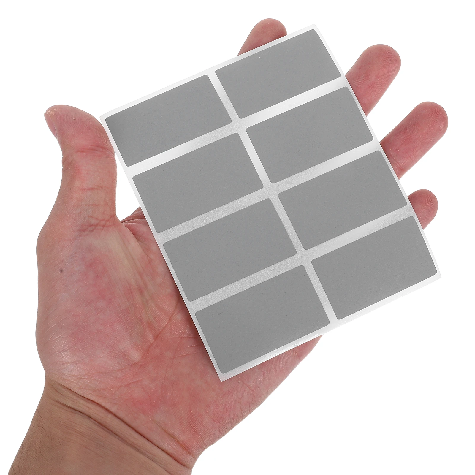 

200pcs Scratch Off Stickers 23x42mm Gray DIY Peel Stick Labels for Card Games Prize Reveal Scrapbook Lotteries Folder
