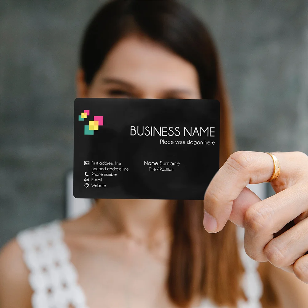 Tarjetas de visita de Metal, hojas de aluminio en blanco, placas de identificación grabadas, tarjeta de visita de Metal portátil práctica, 100 Uds.