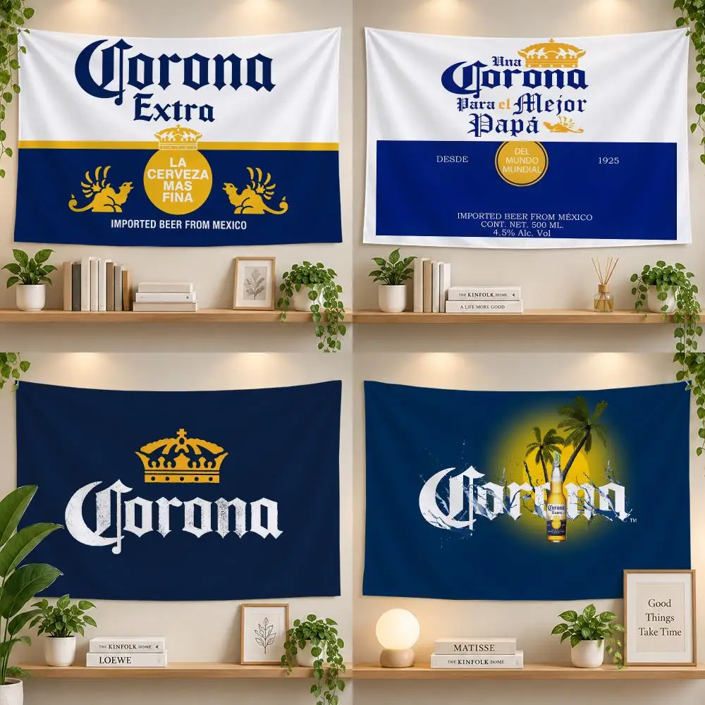 Beer Corona Extra Beach Summer Retro Flags Personalized Banner Flag Room Dorm Camping Picnic Garage Bar Outdoor Wall Decor