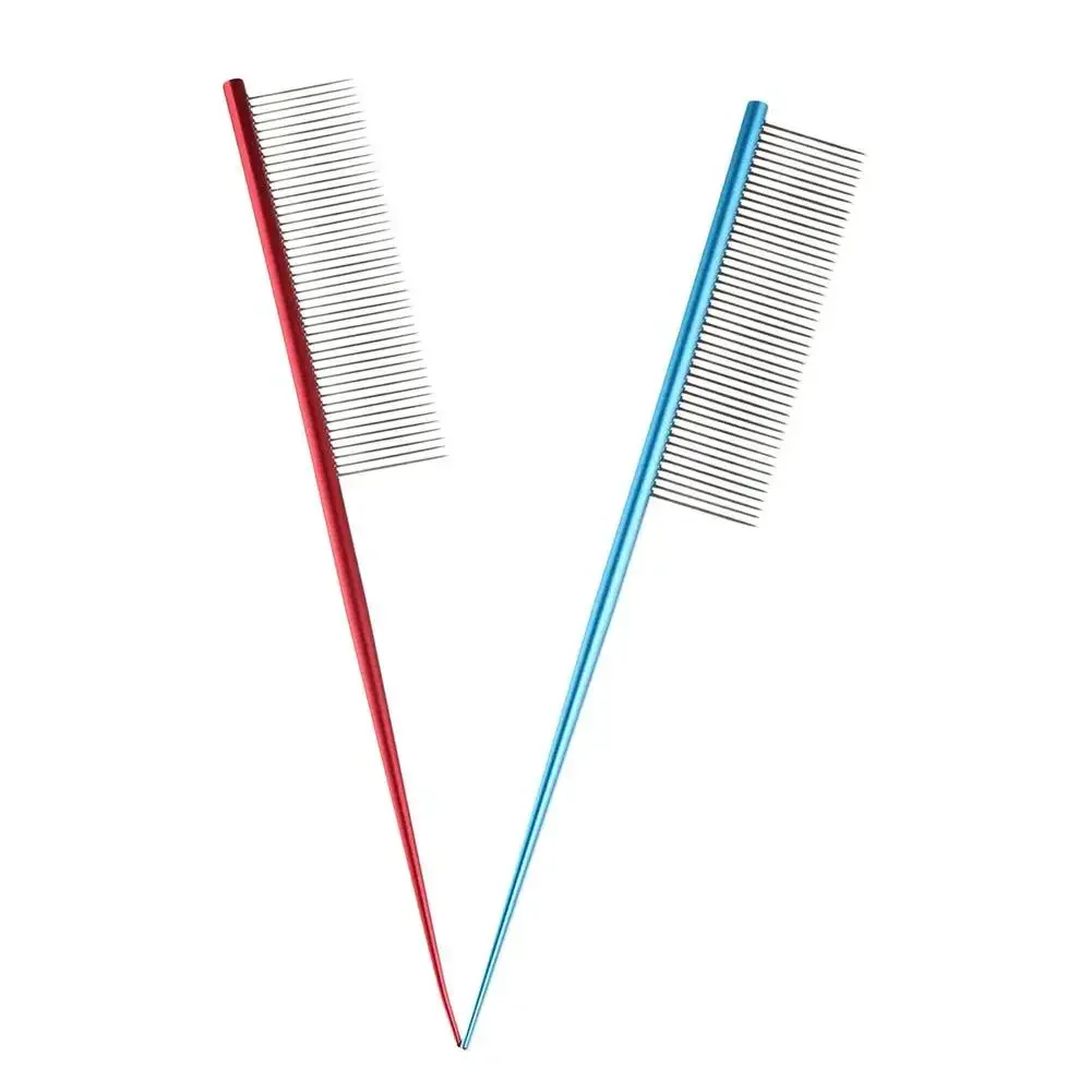 Practical Stainless Steel Pet Flea Comb Dense Tooth Non-rust Dog Grooming Comb Colorful Pet Hair Comb for Dogs Puppy Cats