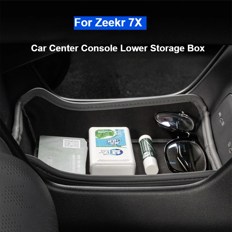 

For Zeekr 7X 2025 Car Center Console Lower Storage Box Foldable Center Console Storage Box Interior Trim Modification Kit