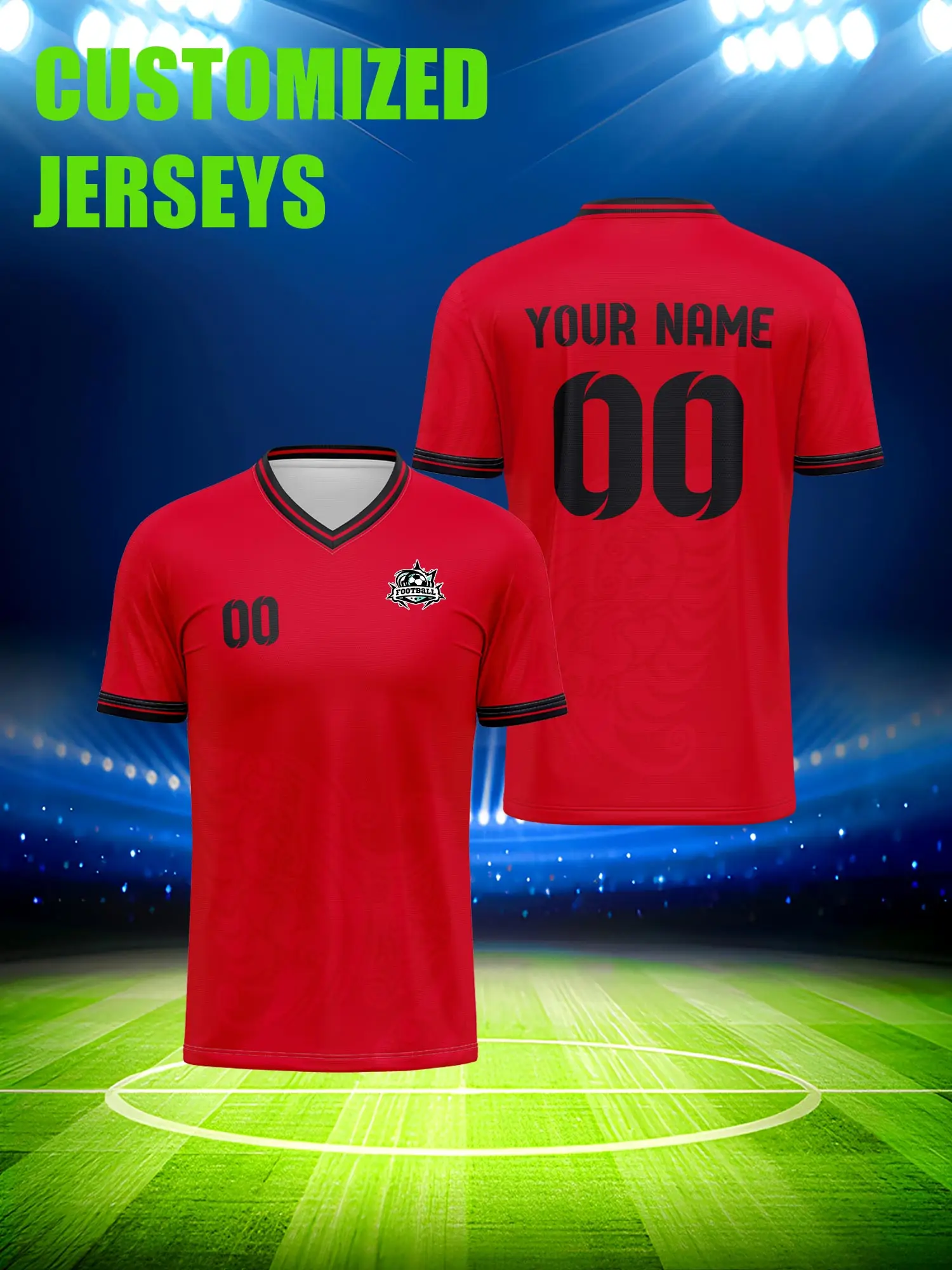 

Спортивная футболка с V-образным вырезом для взрослых и детей, с индивидуальным именем и номером, быстросохнущая, модная, с сублимационной печатью, 2026