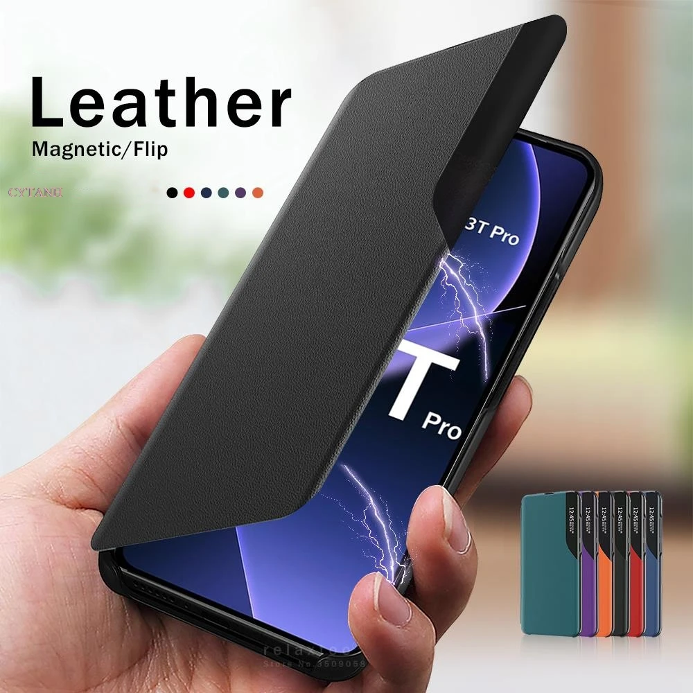 Smart View Case For Xiaomi Redmi Note 13 Pro Plus 5G Leather Flip Phone Case Cover funda For Xiaomi 14 Pro Redmi Note 13 Pro 4G