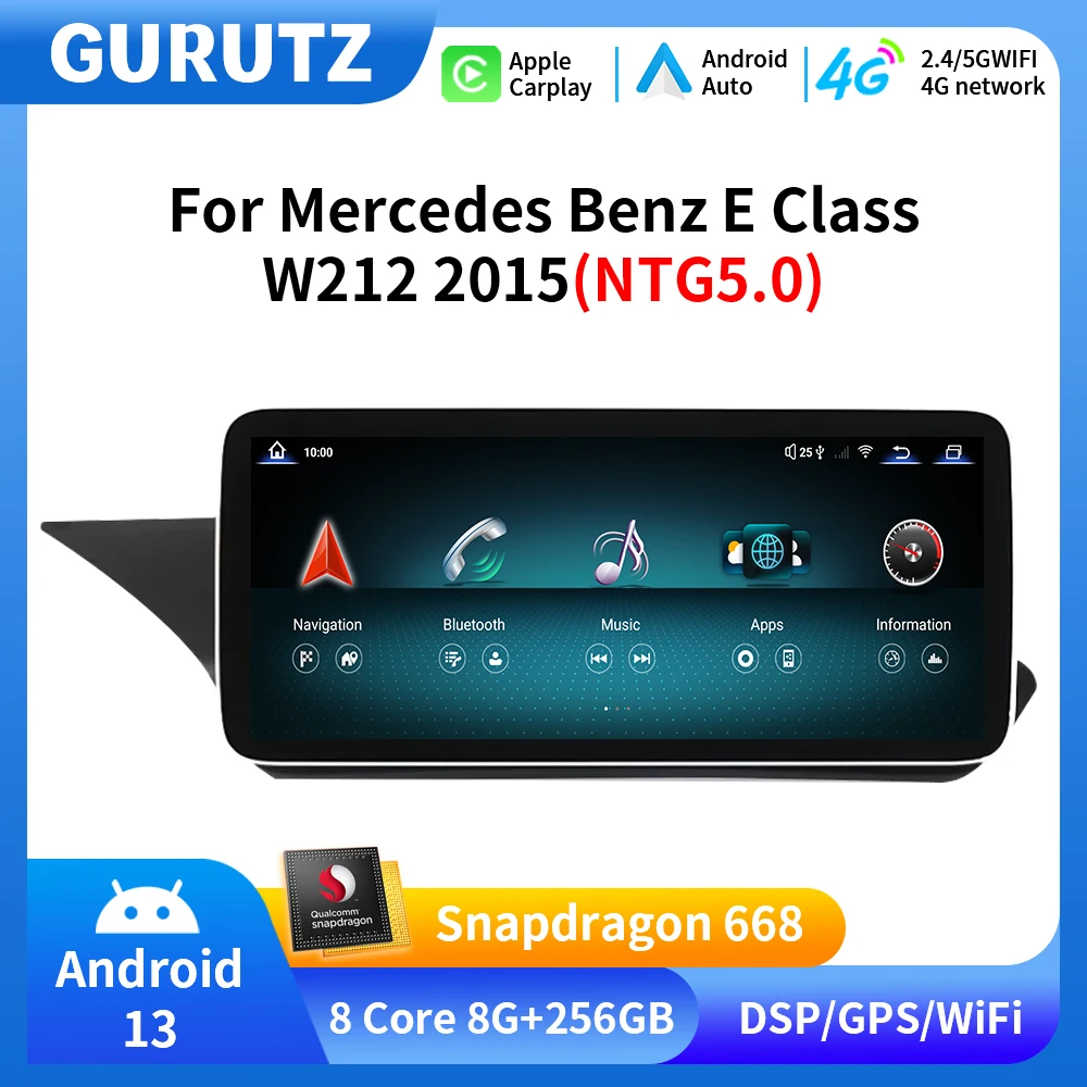 

For Mercedes Benz E Class W212 W207 2015 NTG 5.0 Android 13 Wireless CarPlay Car Radio Multimedia Video Navigation GPS 2 Din DSP