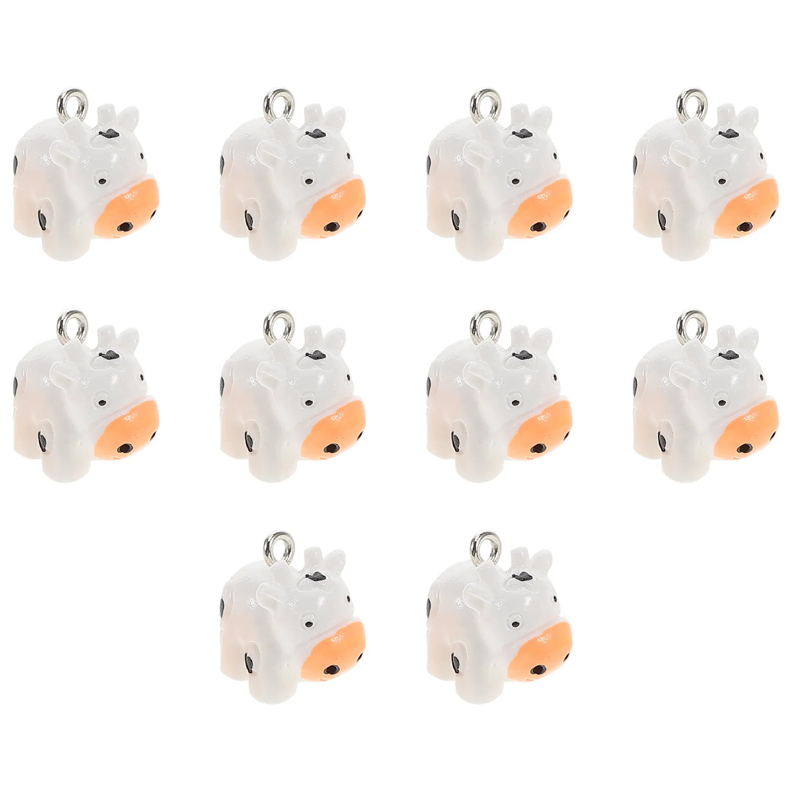 

10 шт. очаровательных мультяшных подвесок-коров из смолы для ожерелий, браслетов, рукоделия, изготовления украшений, мини-бусины в виде коров