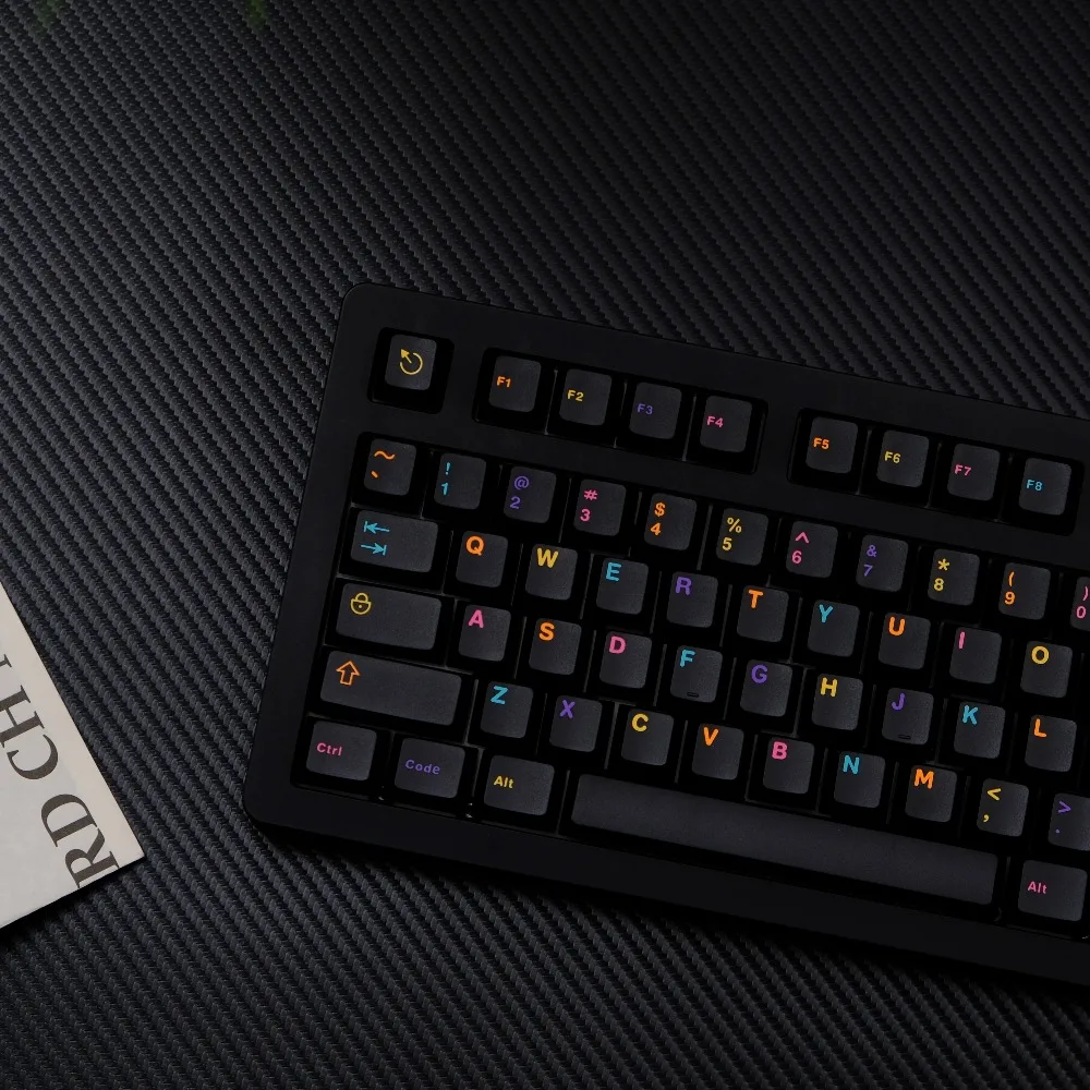 

Black multicolored 121-key ABS cherry, keyboard keycaps, suitable for MX switches, custom mechanical keyboard accessories