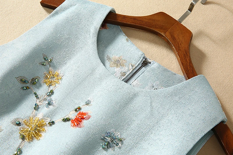 MIUXIMAO Luxury Jacquard Summer Dress Leaf Floral  Pattern A-Line Mini Short Diamonds Elegant Party Fashion Dress Women