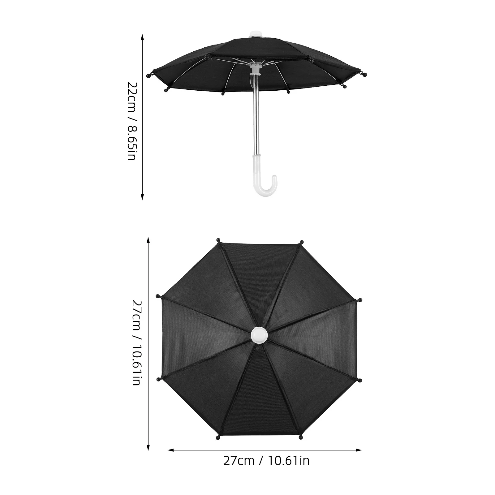 2Pcs 미니어처 비 우산 내구성 미니 하우스 액세서리 세련된 로맨틱 작은 장면 장식 우산