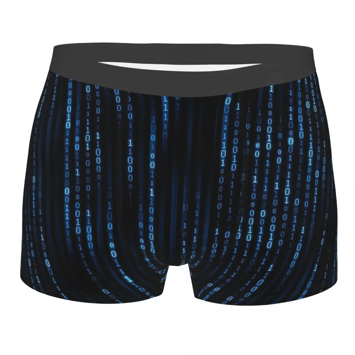 Bright Blue Code Underpants Breathbale Panties Man Underwear Print Shorts Boxer Briefs