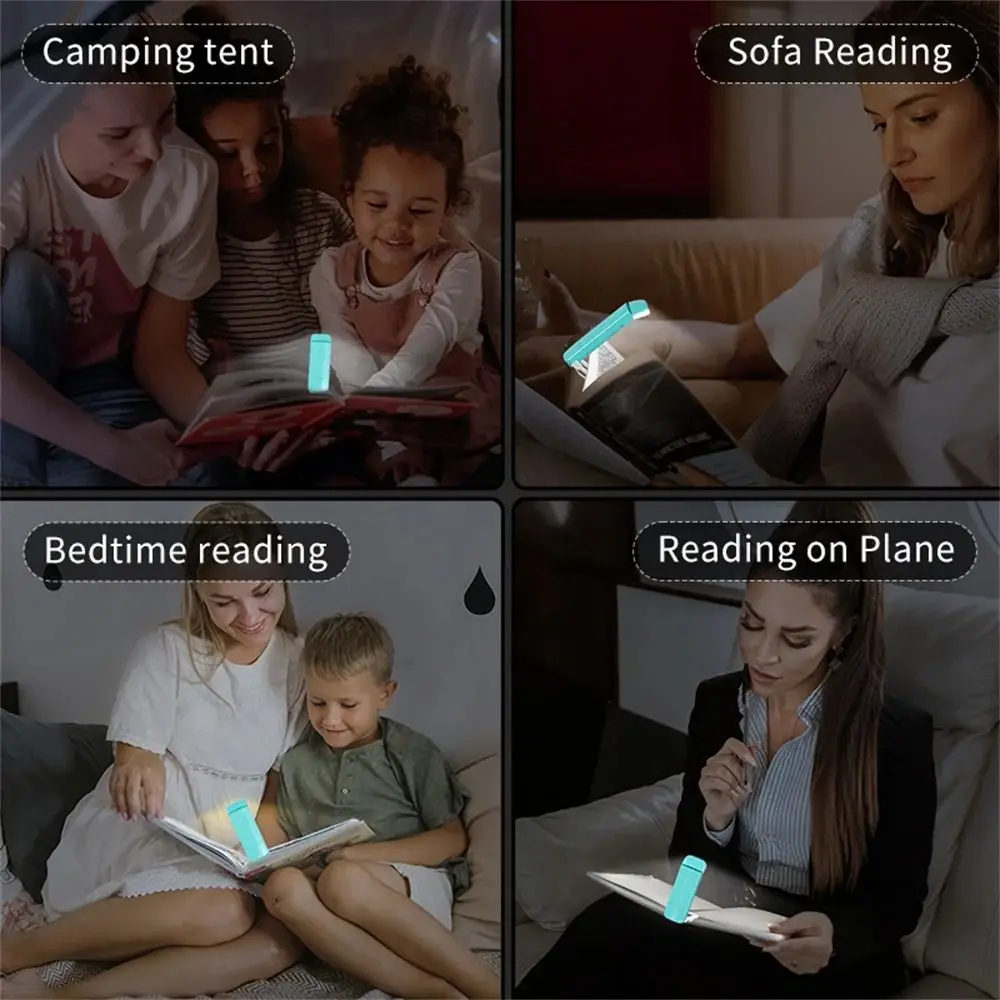 

LED Clip on Book Light Eye Protection Rechargeable Mini LED Book Light Flip Dimmable Clip Desk Light Bookmark Read Accessories