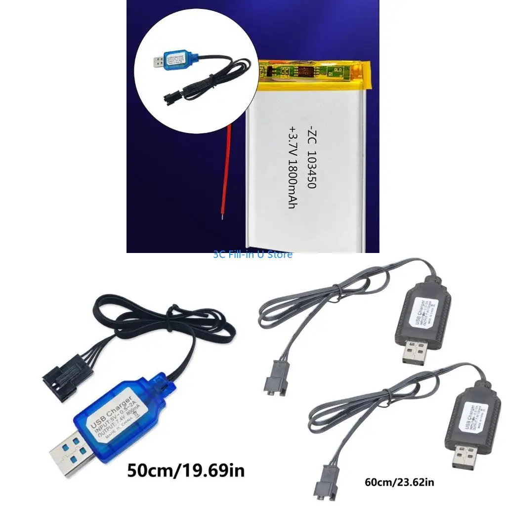 

G8TA 7.4V Battery USB Cable for Car and with SM2.0 3P 4P XH 3P Port Connectors