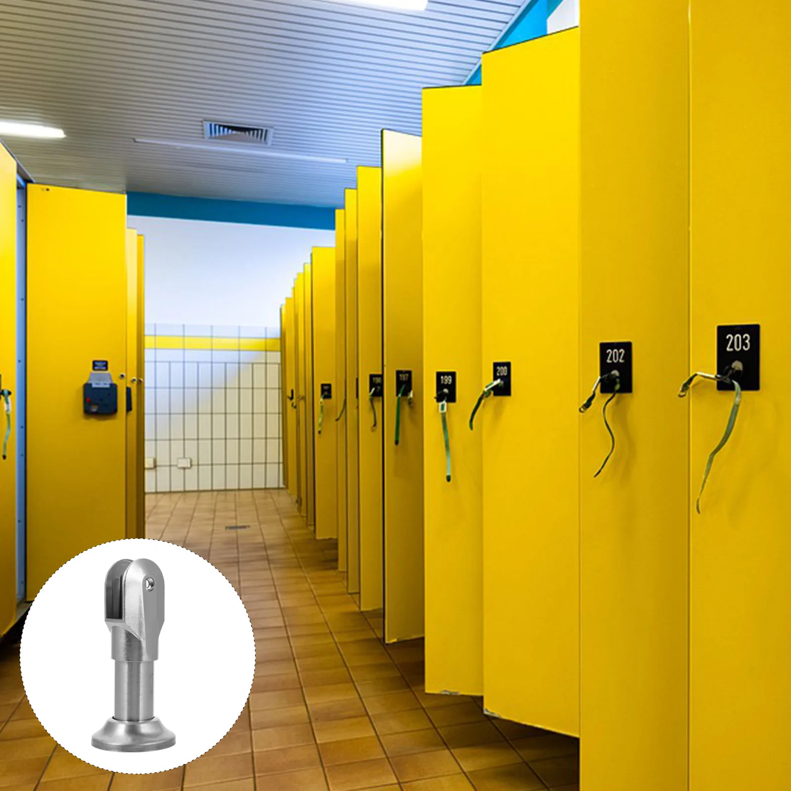 

2 pcs Restroom Partition Feet Stainless Steel Bracket Support Leg Fittings Non slip Thick Strong Public Toilet