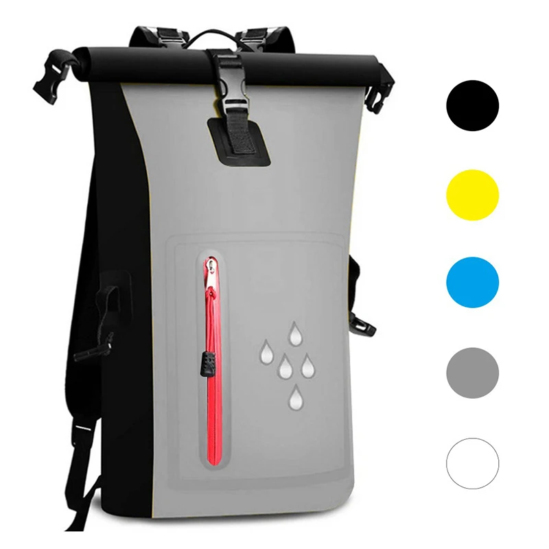 

Outdoor PVC Waterproof Bag 25L Large Capacity Unisex Dry Bag Multi-Function Backpack for Rafting Swimming Beach Fishing Snorkel