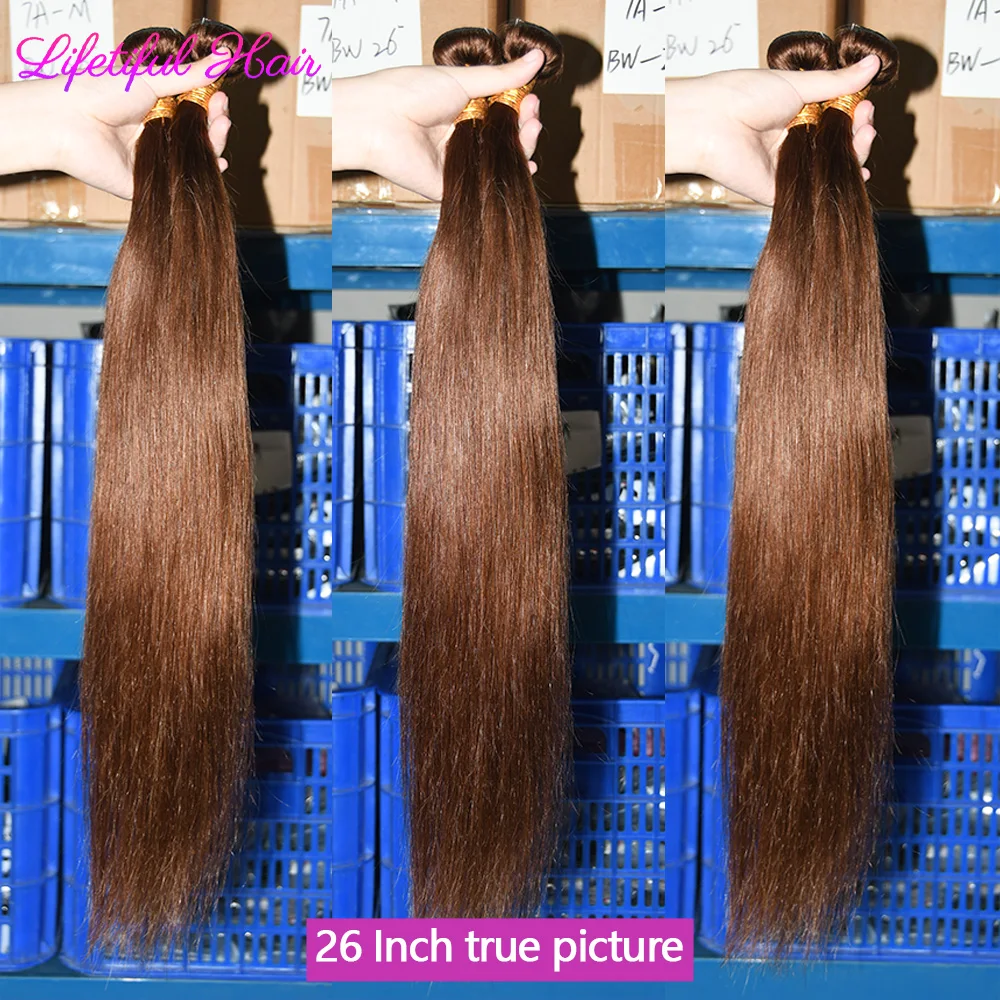 الشوكولاته البني حزم 100% شعر مستعار بشري البرازيلي الخام الشعر البشري حزمة مستقيم الشعر نسج حزم ريمي الشعر البشري