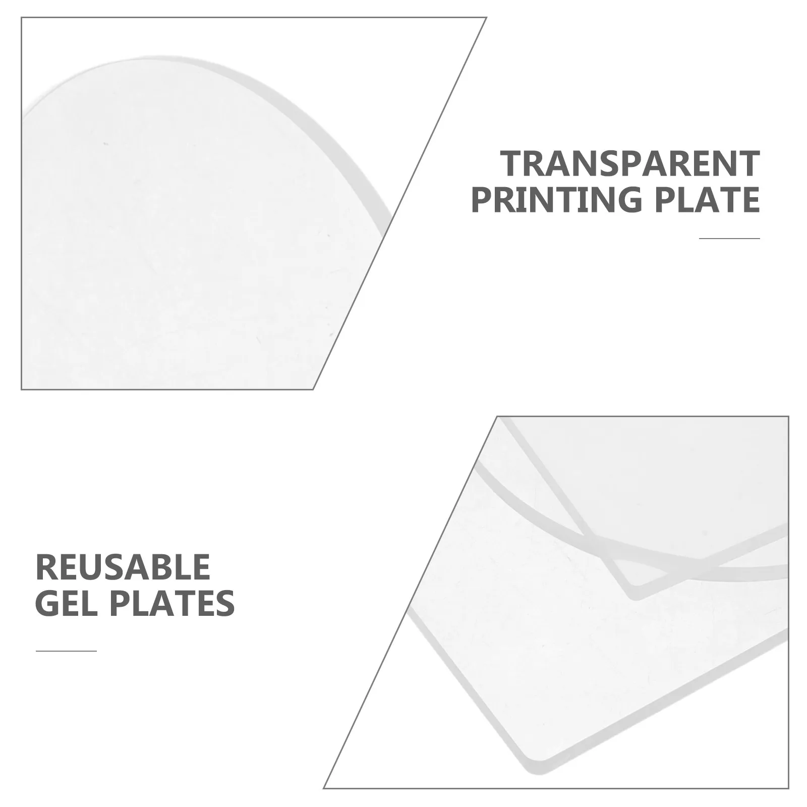 3Pcs Gel Transfer Plates Transparent Reusable Thick Soft Gel Printing Set Scrapbooking Monoprinting Crafting Arts A4 Round