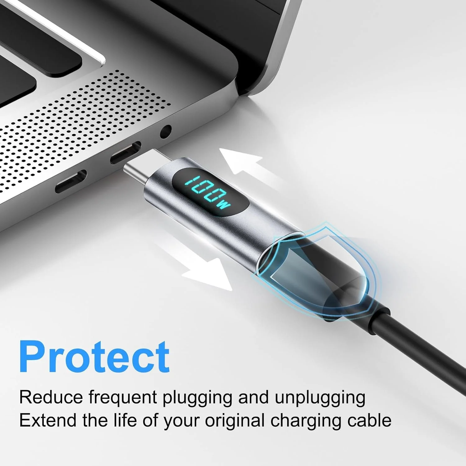 10 pçs confiável tipo-c pd 100w adaptador de carregamento rápido otg carregamento do carro transmissão de dados display digital conversor de carregamento rápido