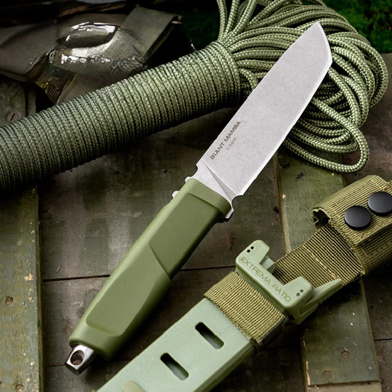1pc,Outdoor camping knife, portable fruit knife, sharp tactical knife, cleaver, hunting knife, multi-function knife