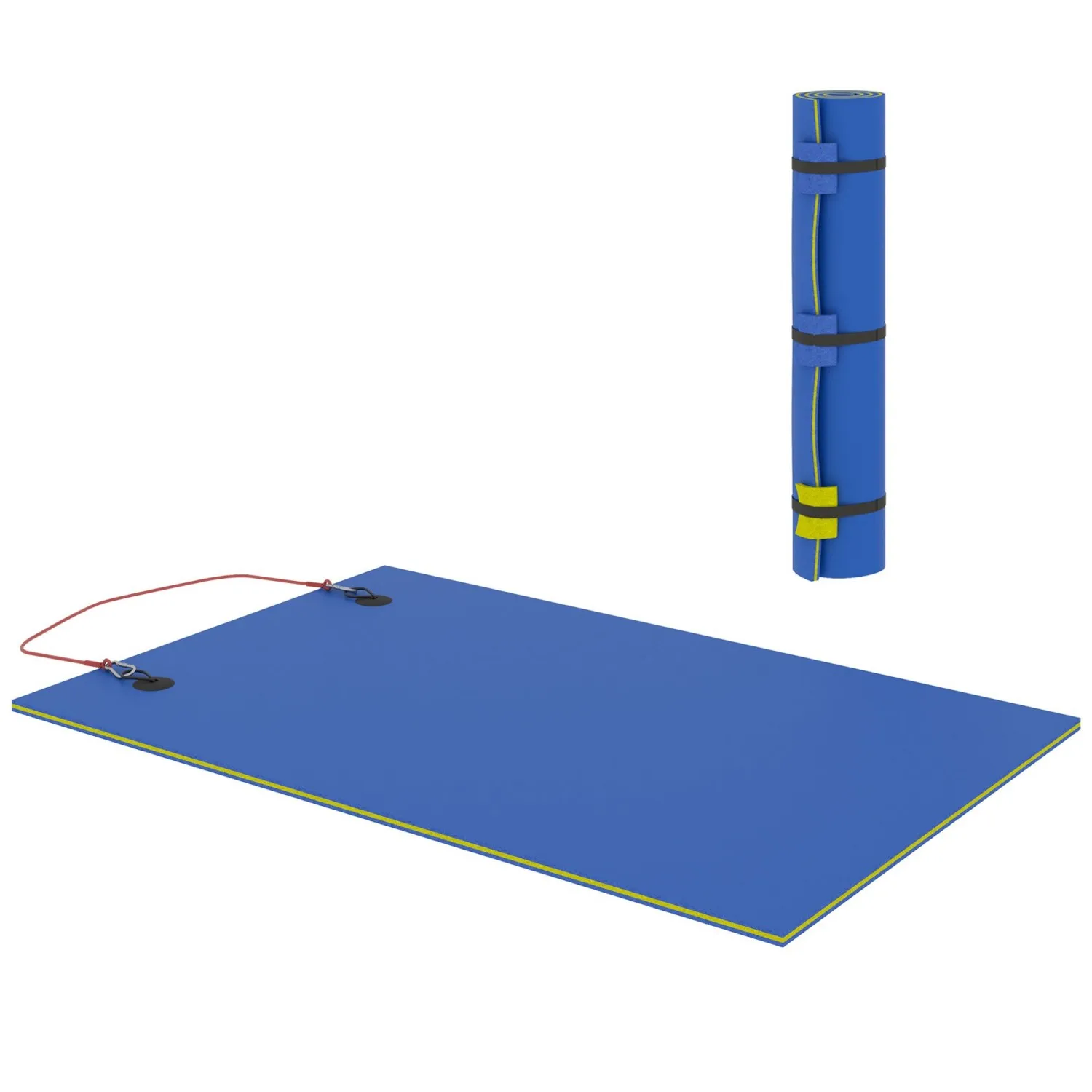 แผ่นรองน้ำลอยน้ำ Soozier ขนาด 9 x 6 ฟุต สำหรับผู้ใหญ่ 2 คน, แผ่นรองน้ำลอยน้ำสำหรับทะเลสาบ สระว่ายน้ำ มหาสมุทร ชายหาด และการพายเรือ, สีฟ้า