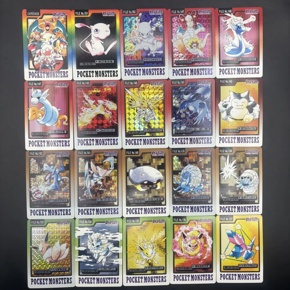 153 unids/set Diy Ptcg generación 1 Eevee Mew Charizard Mewtwo ilustración tarjetas Flash raras clásicas coleccionables de Anime tarjetas de juguete