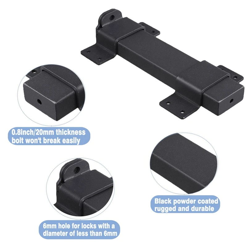 N15R-Slide Gate Latch,Heavy Duty Latch Lock With Padlock Hole, Suitable For Wooden Fences,Barn Door Lock,Outdoor Latch