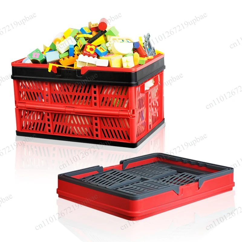 Plastic Folding Hand Basket, Supermarket Stall Shopping Basket, Vegetable Sampling Basket, Picnic Household Storage Basket
