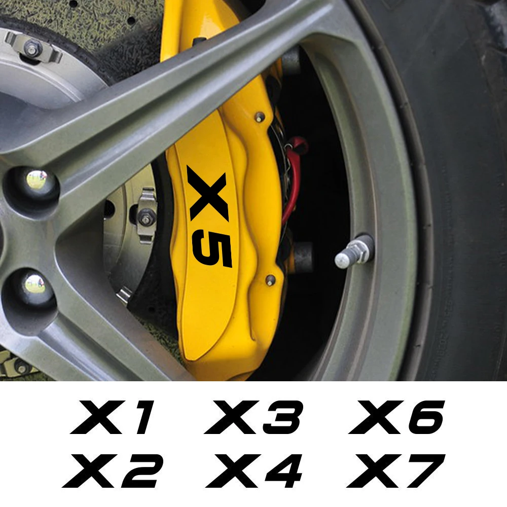 6PCS Car Sticker Brake Caliper Accessories Exterior Decal Decor For BMW X5 E70 F15 G05 X1 F48 X3 F25 X6 E71 X2 F39 X4 F26 X7 G07