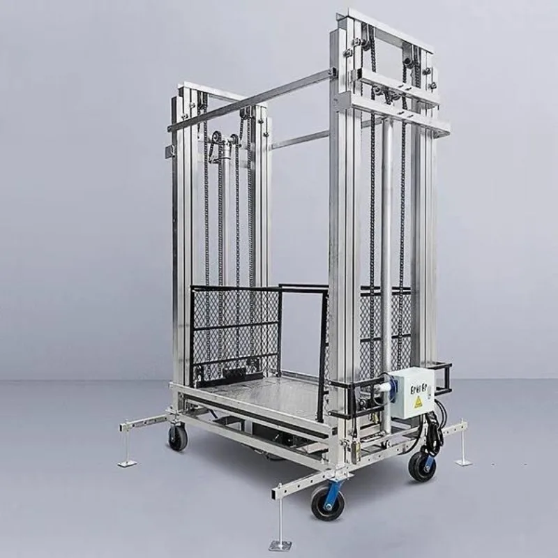 Máquina de elevação hidráulica da manutenção da construção da plataforma 6M 8M do trabalho da elevação da capacidade 500KG