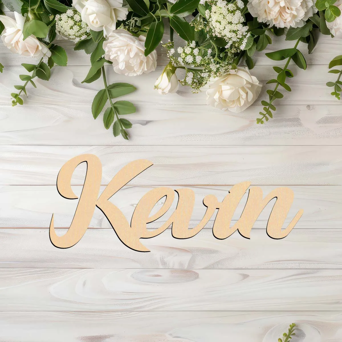 1pc Cartoon kevin example Customized Name Wooden Plaque Wooden Sign Laser-Cut Sign Handcrafted with Elegant Cursive Lettering