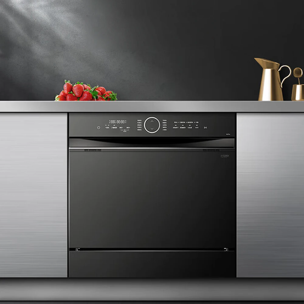 Electric Freestanding Household Dishwasher with Large Capacity Embedded Hot Air Drying WIFI Smart Control Machine for Kitchen