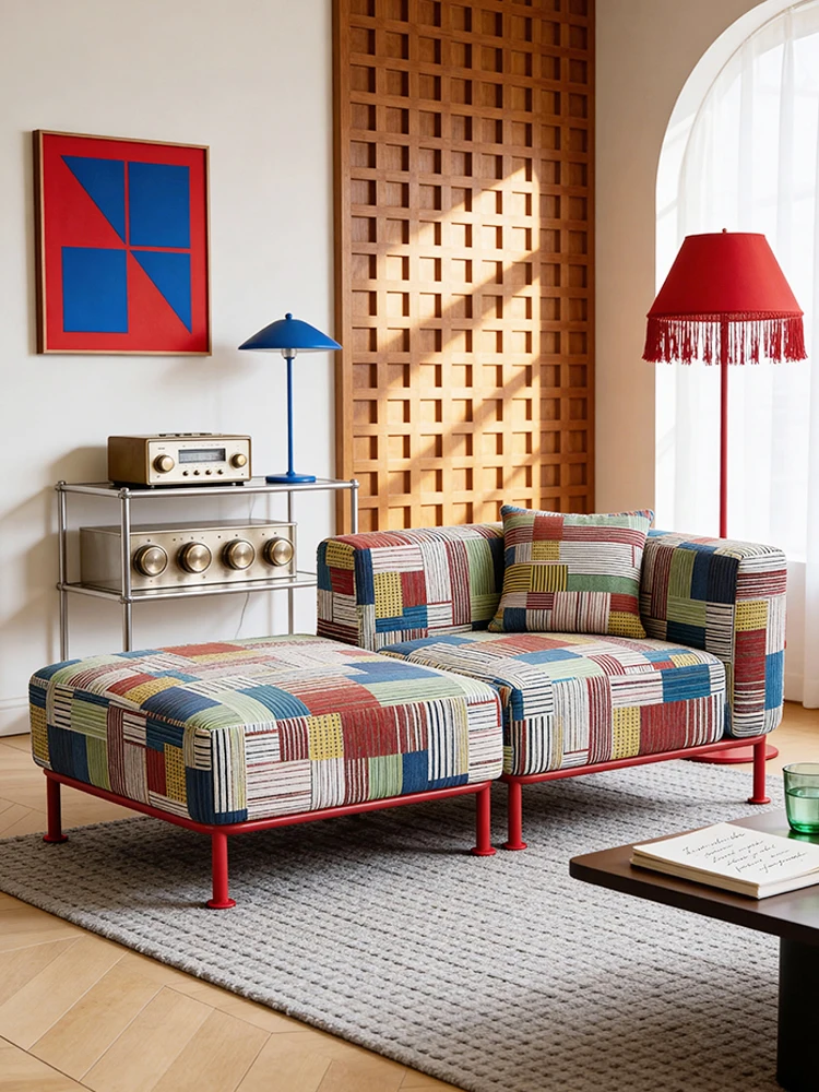Bauhaus style module combination sofa chair designer creative retro homestay cafe dopamine fabric sofa