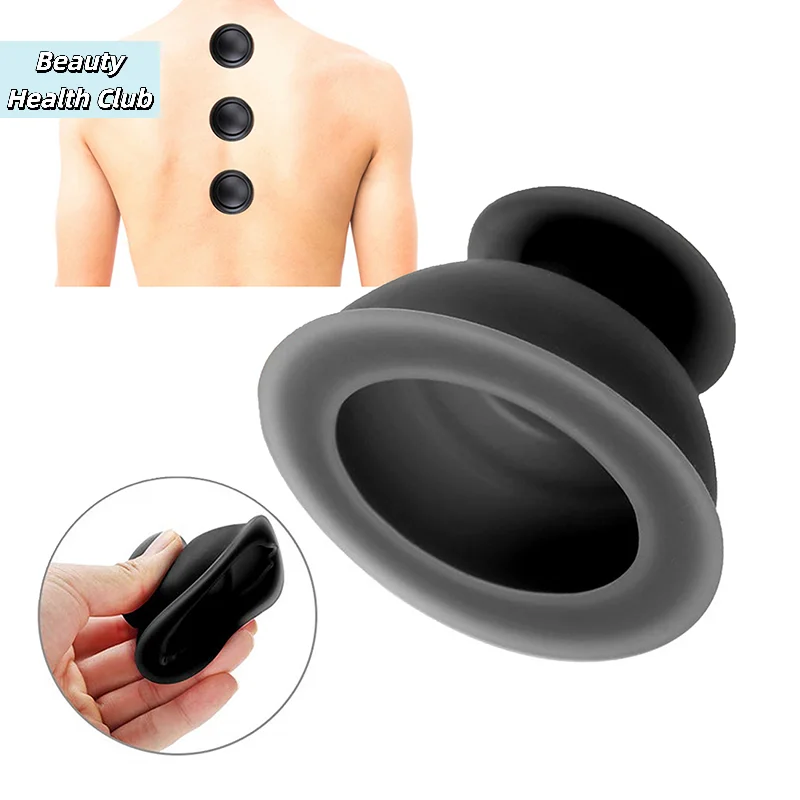 【1PC Vacuum Cans Anti  Suction Cups Silicone Vacuum Cupping Cup Body Massage】