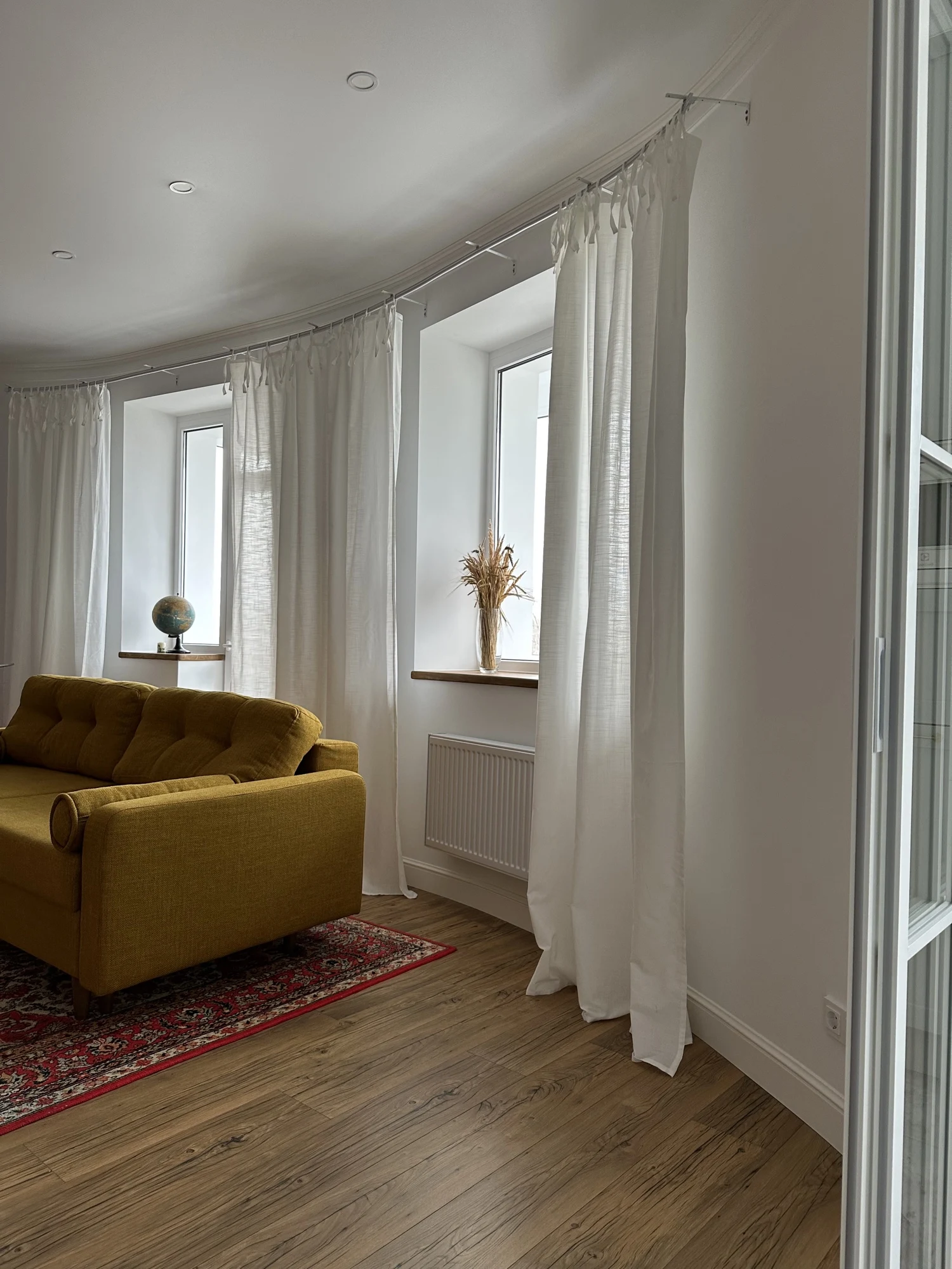 Modern Simple Curtain, Tie Top Home Decor Partition Drapes, White Curtains For Living Room, Solid Curtain For Bedroom Drapes