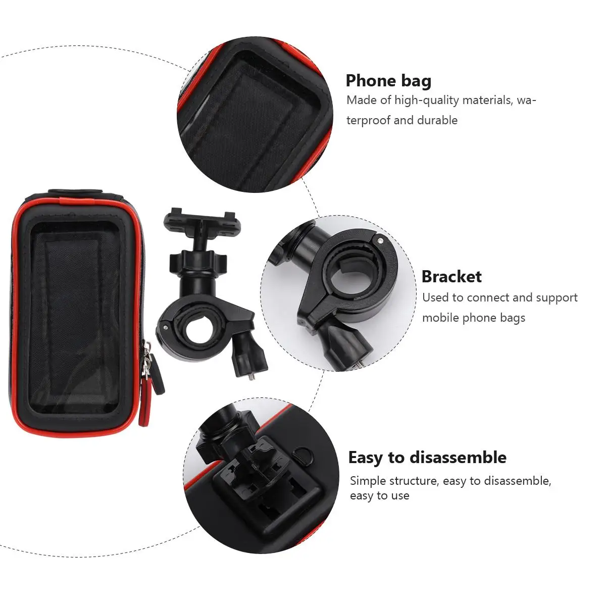 

Waterproof Pouch Front Mount Cycling Holder Mobile Cell Phone Pouch Bike Front Phone Bag Bag For Bike Storage Gift
