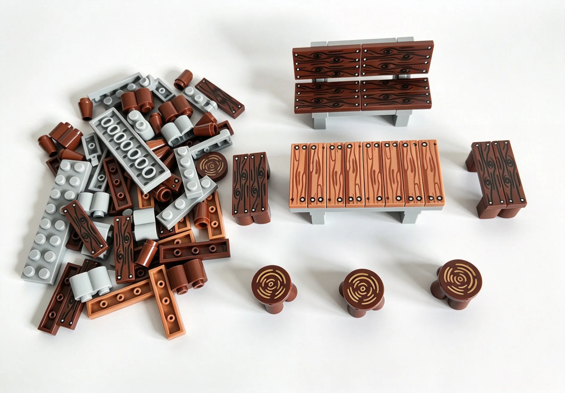 MOC Building Block Accessories Furniture Sets Chairs Tea Tables Stools Park Seating Chairs All Types of Leisure Model Toys Gifts