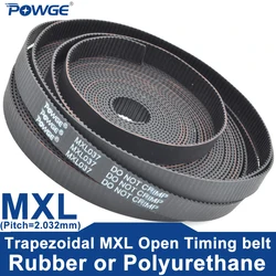 POWGE Trapezoidal Rubber MXL Open Timing belt Width 3-15mm Pitch 2.032mm Neoprene fiberglass PU Polyurethane Steel MXL Pulleys