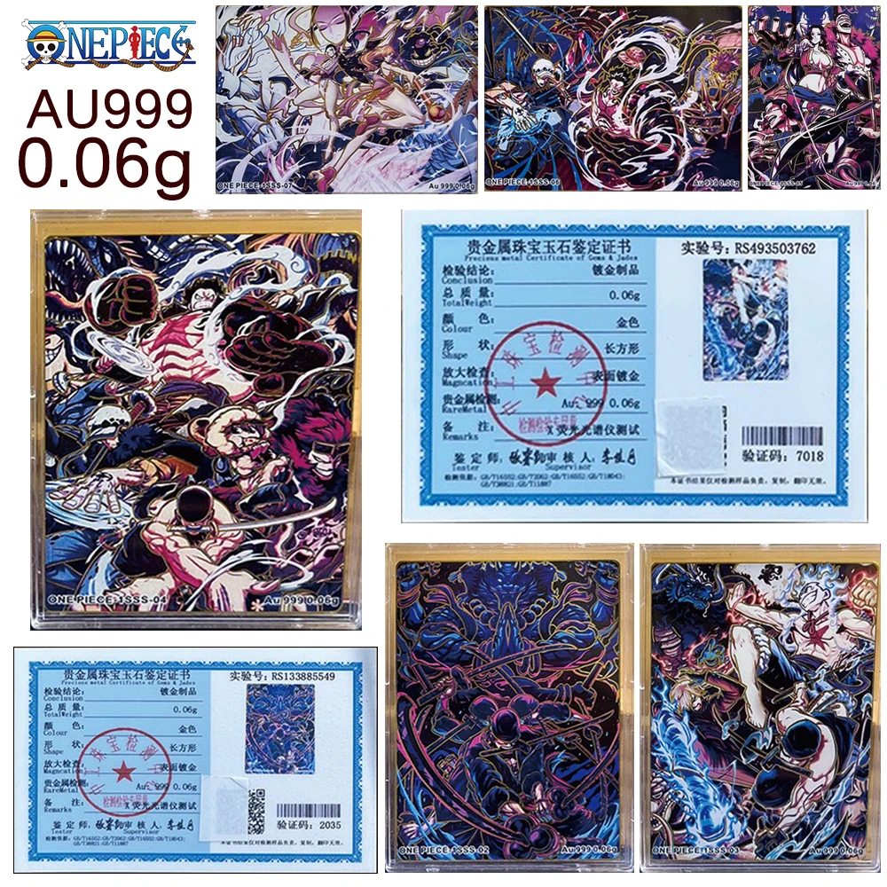 

Цельная металлическая коллекционная карта из нержавеющей стали с тиснением Луффи Шанкс Зоро Хэнкок Au999 0,06 г Сертификат подарки на день рождения и Рождество