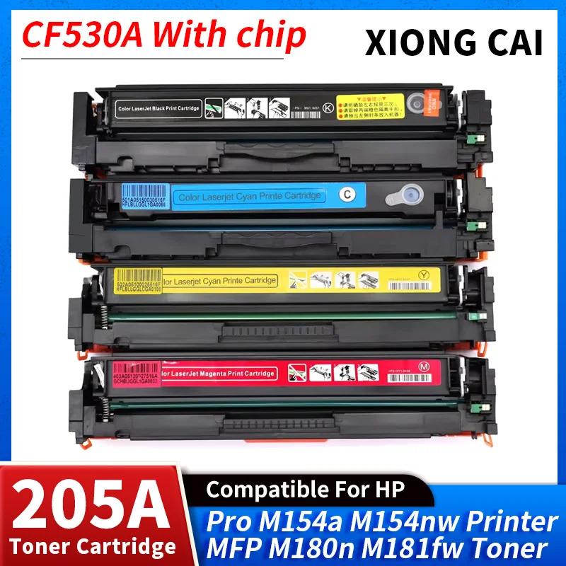 4color Compatible Toner Cartridge for hp 205a CF530A  for HP Laserjet Pro M154a M154nw MFP M180n M181fw Printer With Chip