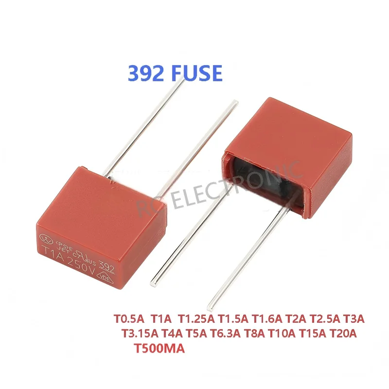 

10pcs 250V 392 Square Plastic Fuse T500MT0.5A 1A 1.5A 2A 2.5A 3.15A 4A 5A 6.3A LCD TV Power Board Commonly Used Fuses Slow Blow