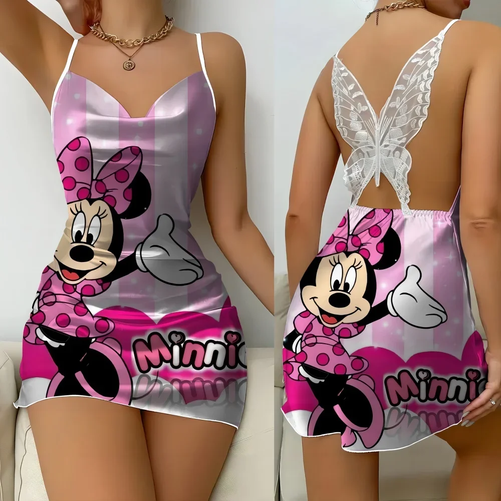 

New Summer Sleeveless Pajama for Women Disney Cartoon Female Nightwear Sexy Women's Comfortable Sleeping Skirt Free Delivery