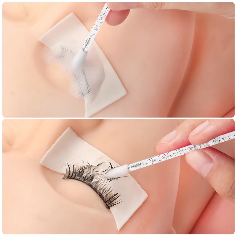 50Pcs Crystal Eyelashes Brushes Individual Lash Removing Cleaning Makeup Lip Brushes Eyelash Extension Mascara Applicator Tools