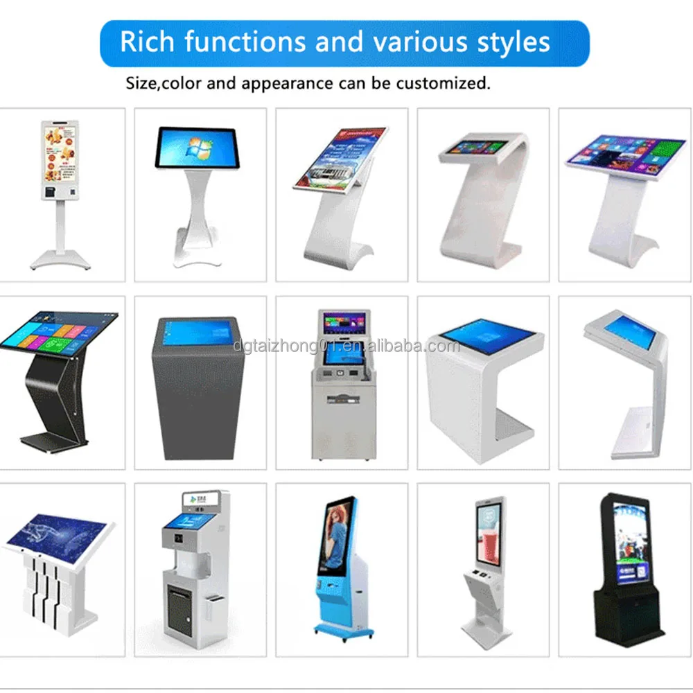 Digital Lcd Touch Screen Interactive All In One Pc Kiosk Android Advertising Information Inquiry Device For Hotel Bank