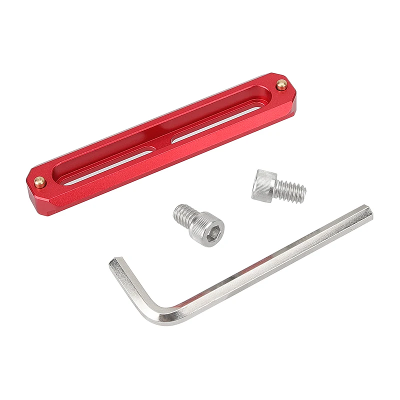 HDRIG Standard NATO Rail 100mm Red Color Quick Release Bar With Anti-fall Spring Pins For DSLR Camera Cage Rig