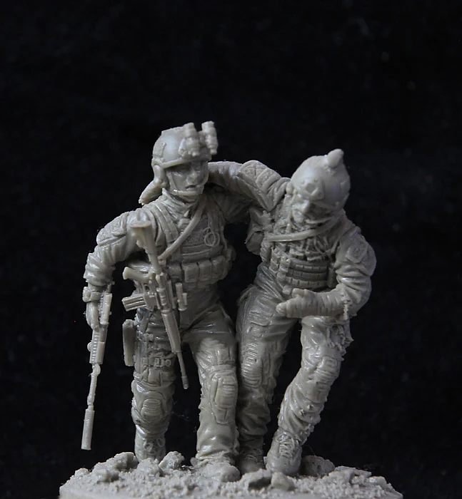 

1:35 Scale Die-casting Resin Model Resin Modern U.S.SEALs Special Forces 2-person Group White Model Free Shipping