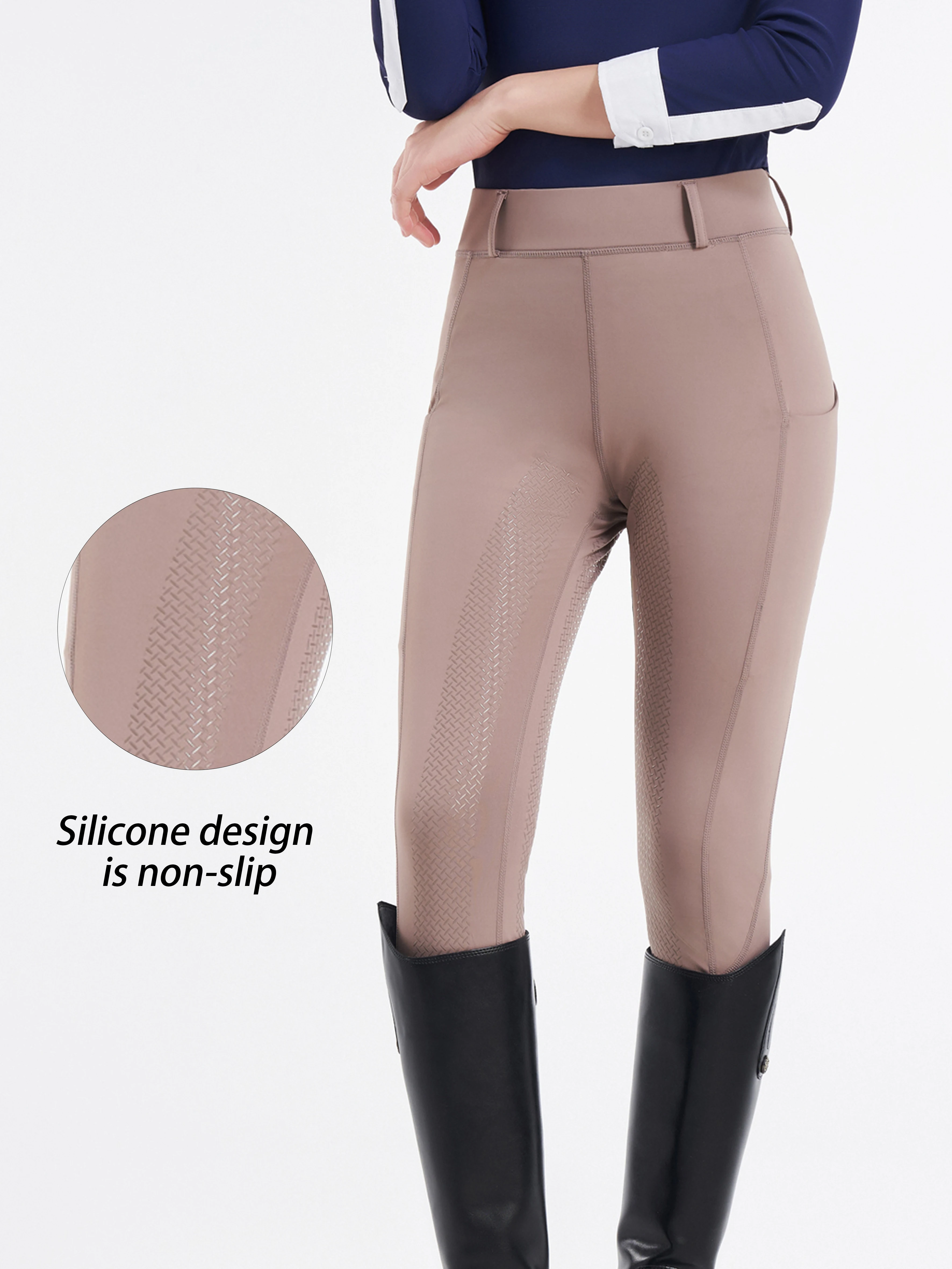 ใหม่กีฬาผู้หญิงที่นั่งเต็มขี่ Anti SLIP Quick drying Tights Active Silicon Grip Horse Riding Tights ขี่ม้ากางเกง