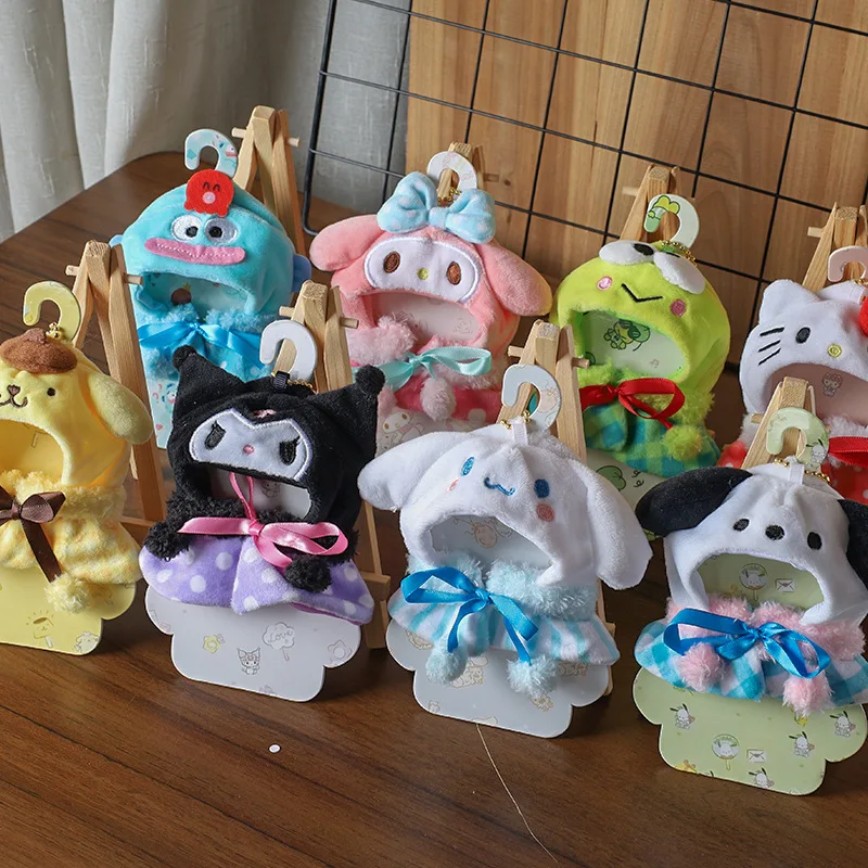 Dolls Clothes Cute Cartoon Anime Character Baby Clothes Sanrio Kuromi My Melody Fashion Exquisite Plush Cloak Clothes Decoration